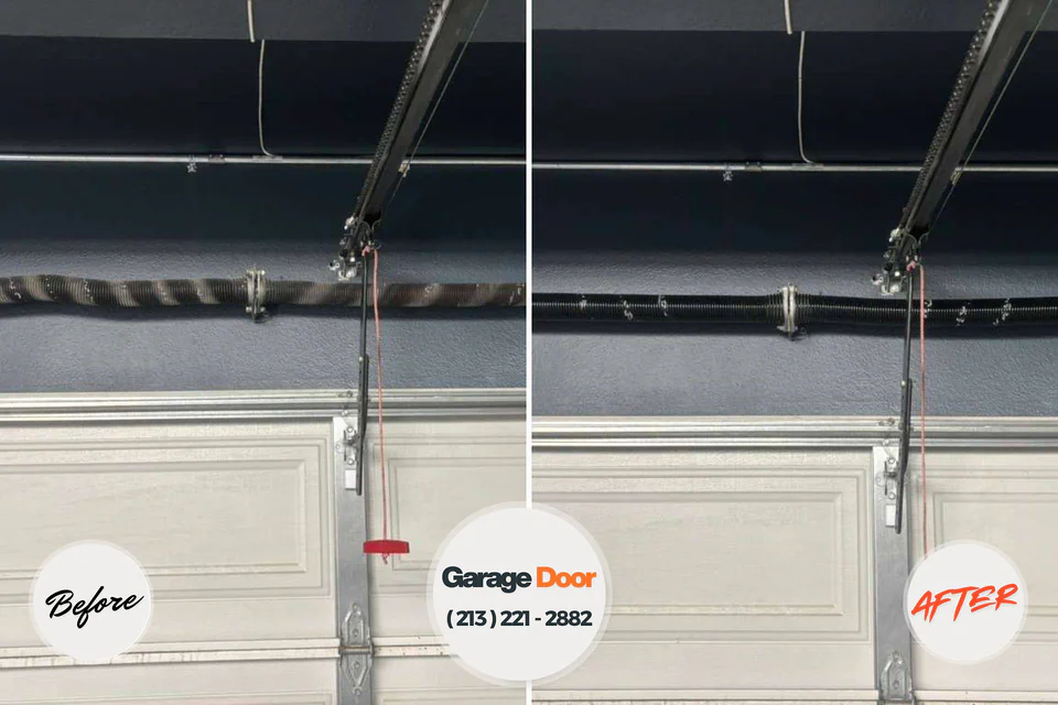 Before and after: garage door spring repair Wright-Patterson AFB, OH